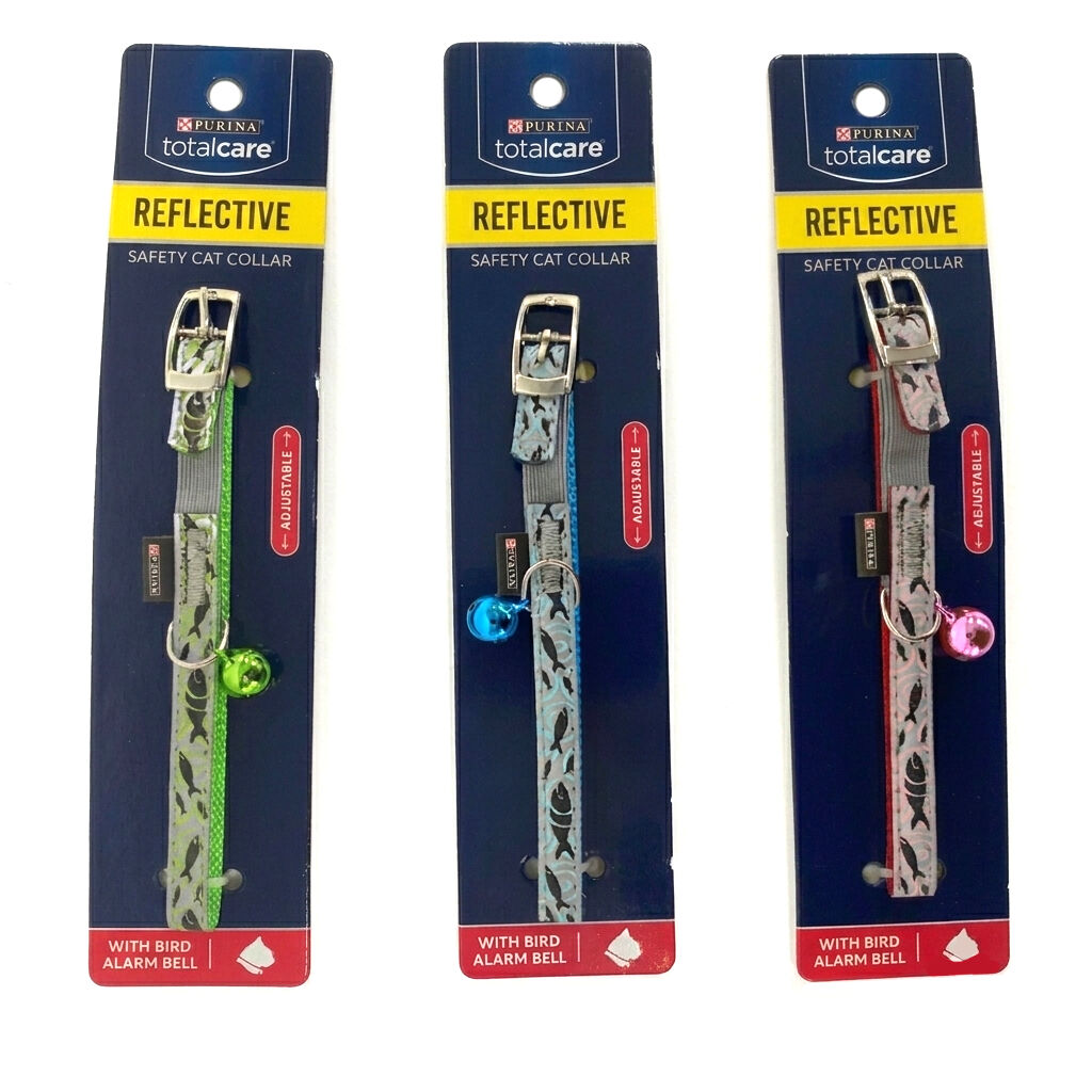 Purina Total Care High-Visibility Cat Collar Assorted Adjustable Neck Strap (3 Pack)