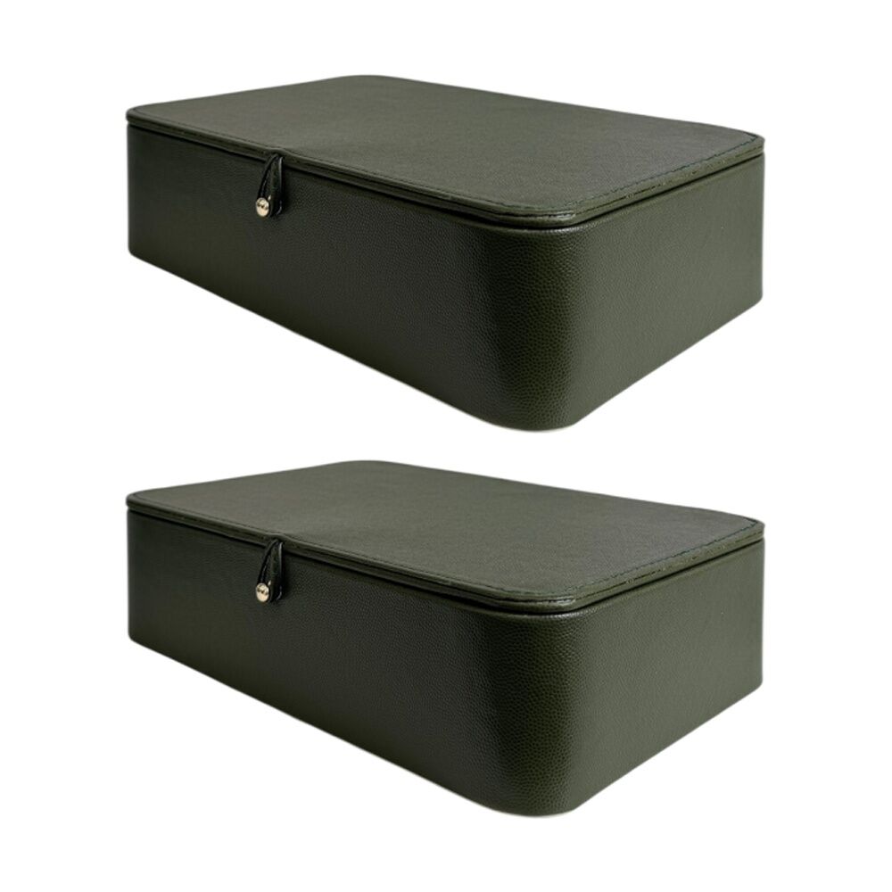 SS Collective Moss Green Stitched With Gold Decorative Box 24x15cm (2 Pack)