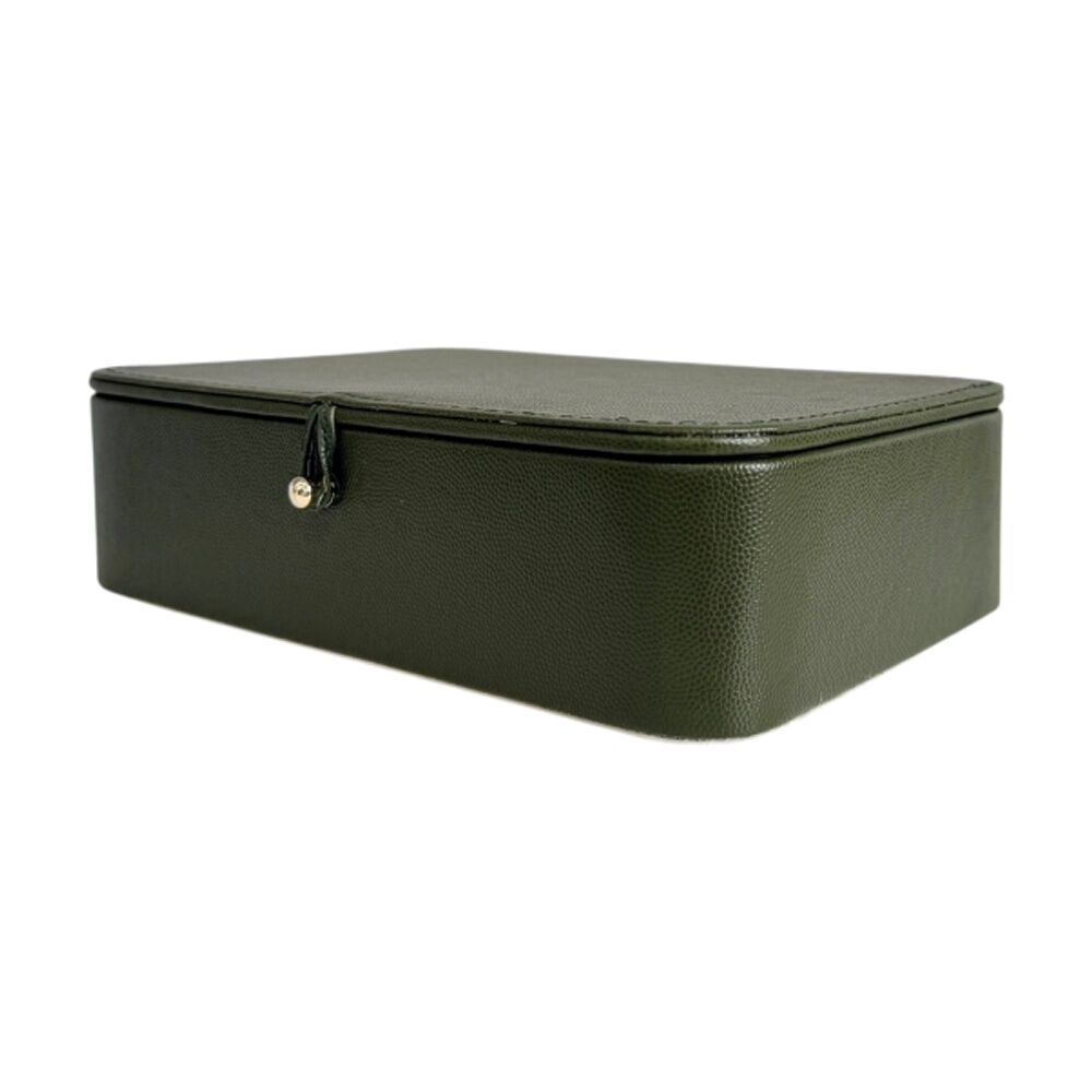 SS Collective 28x18cm Moss Green Stitched With Gold Decorative Box