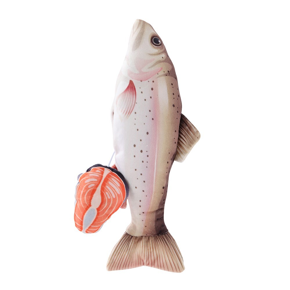 Paws and Claws Paws & Claws Plush Fish Surprise Pet Interactive Toy 30cm w/ Catnip Yellow (2 Pack) — image 3