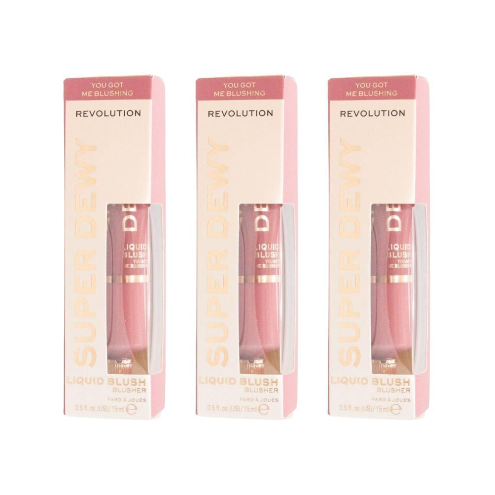 Revolution Super Dewy 15ml Liquid Blush You Got Me Blushing Makeup (3 Pack)