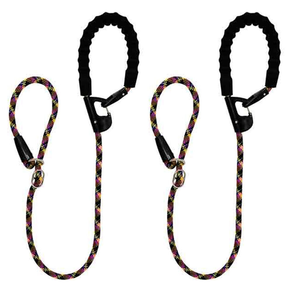 Annabel Trends Snap & Stay 2in1 Dog Leash Lead Adjustable 125x13cm Black (2 Pack)