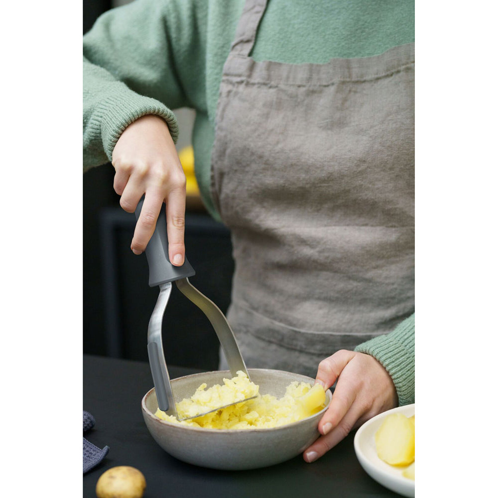 Zyliss Vege Potato Masher S/S Silicone Kitchen Cooking Utensil 25cm Grey (2 Pack)