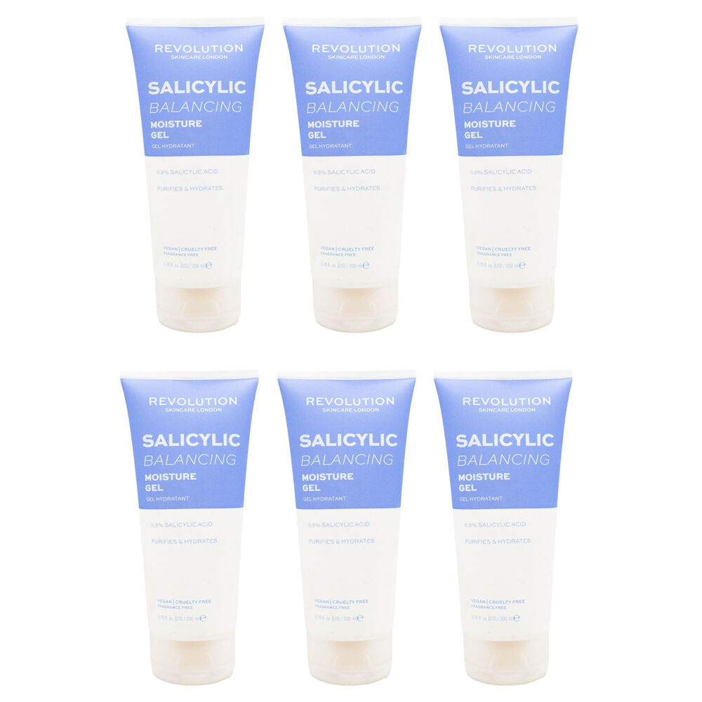 Revolution Salicylic Balancing Moisture Gel Hydrating Skin Care 200ml (6 Pack)