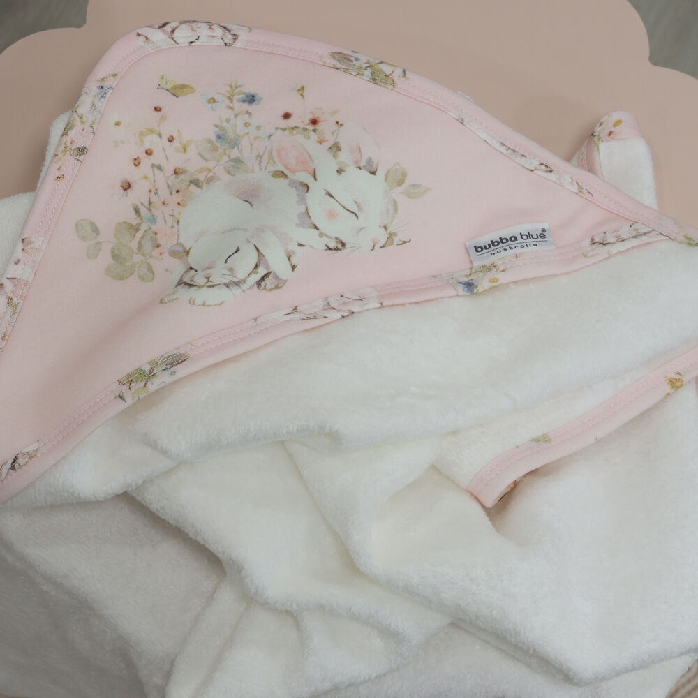 Bubba Blue Children's Sleeping Bunny Hooded Towel Soft 75x75cm (2 Pack) — image 5