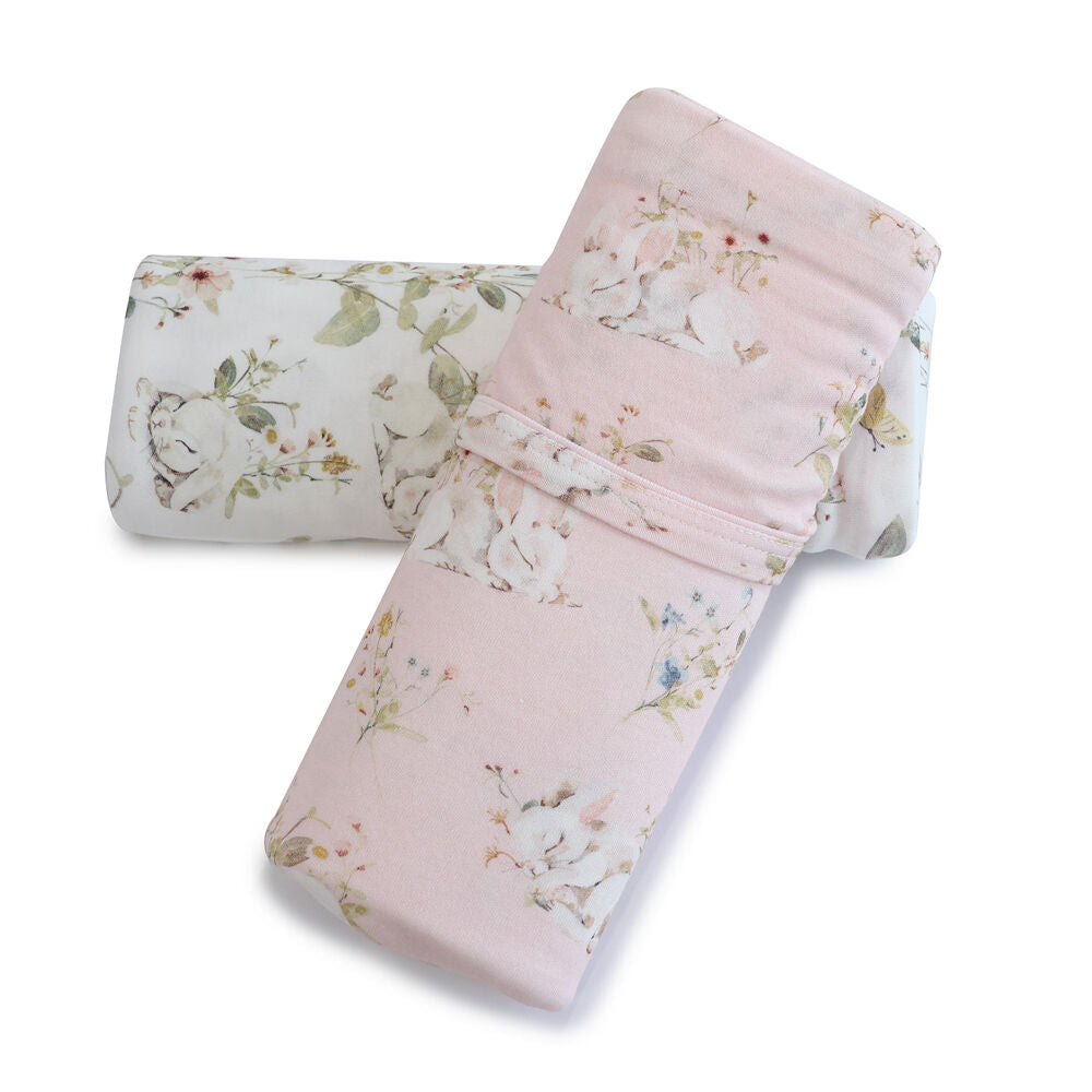 Bubba Blue Sleeping Bunny Jersey Swaddle Wraps 100x100cm (2 Pieces) — image 2