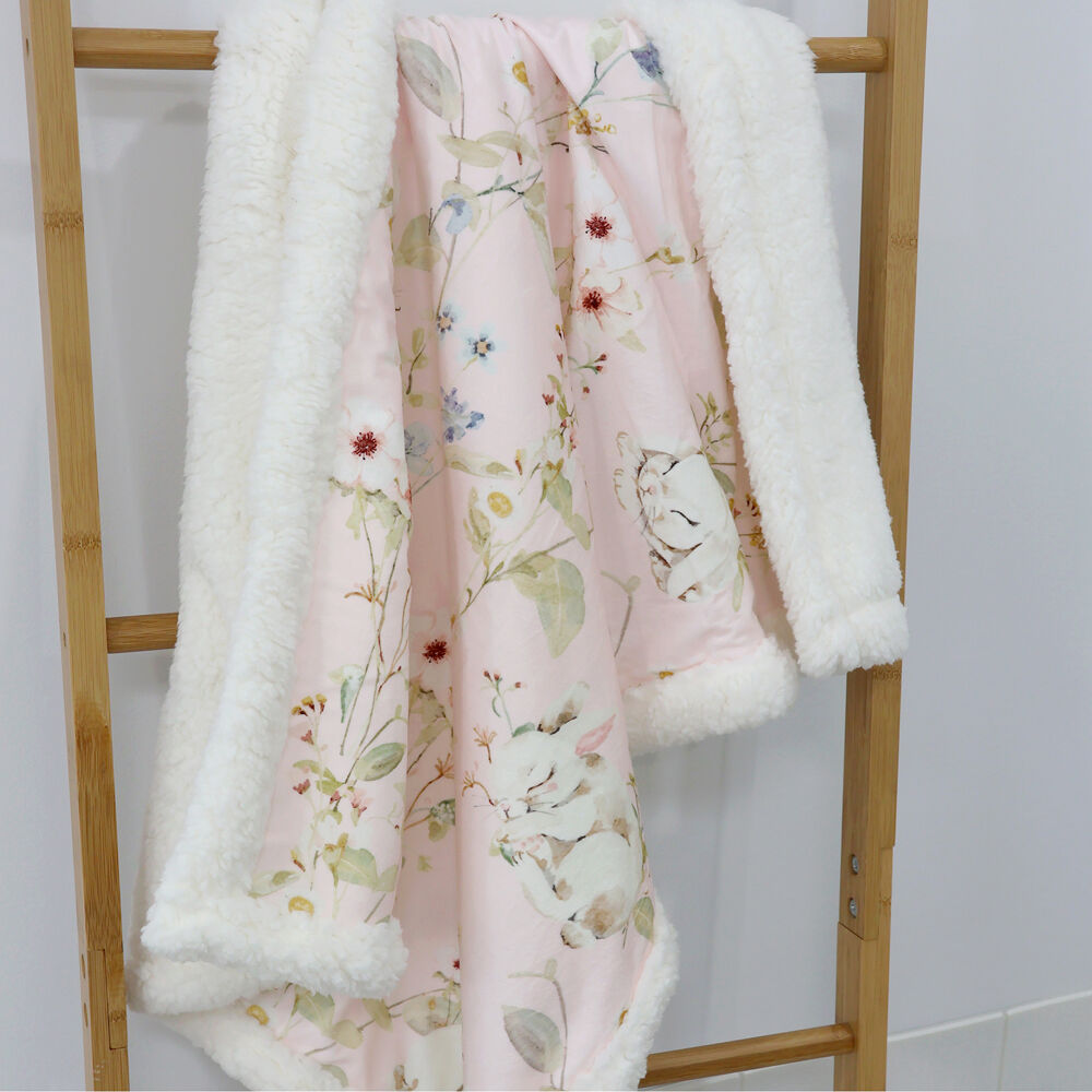 Bubba Blue 70x90cm Sleeping Bunny Reversible Fleece Cuddle Blanket — image 8