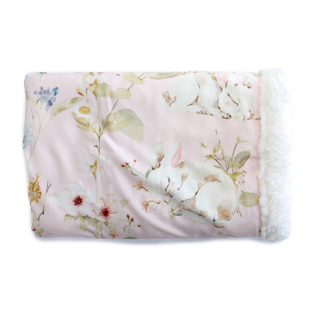 Bubba Blue 70x90cm Sleeping Bunny Reversible Fleece Cuddle Blanket — image 3