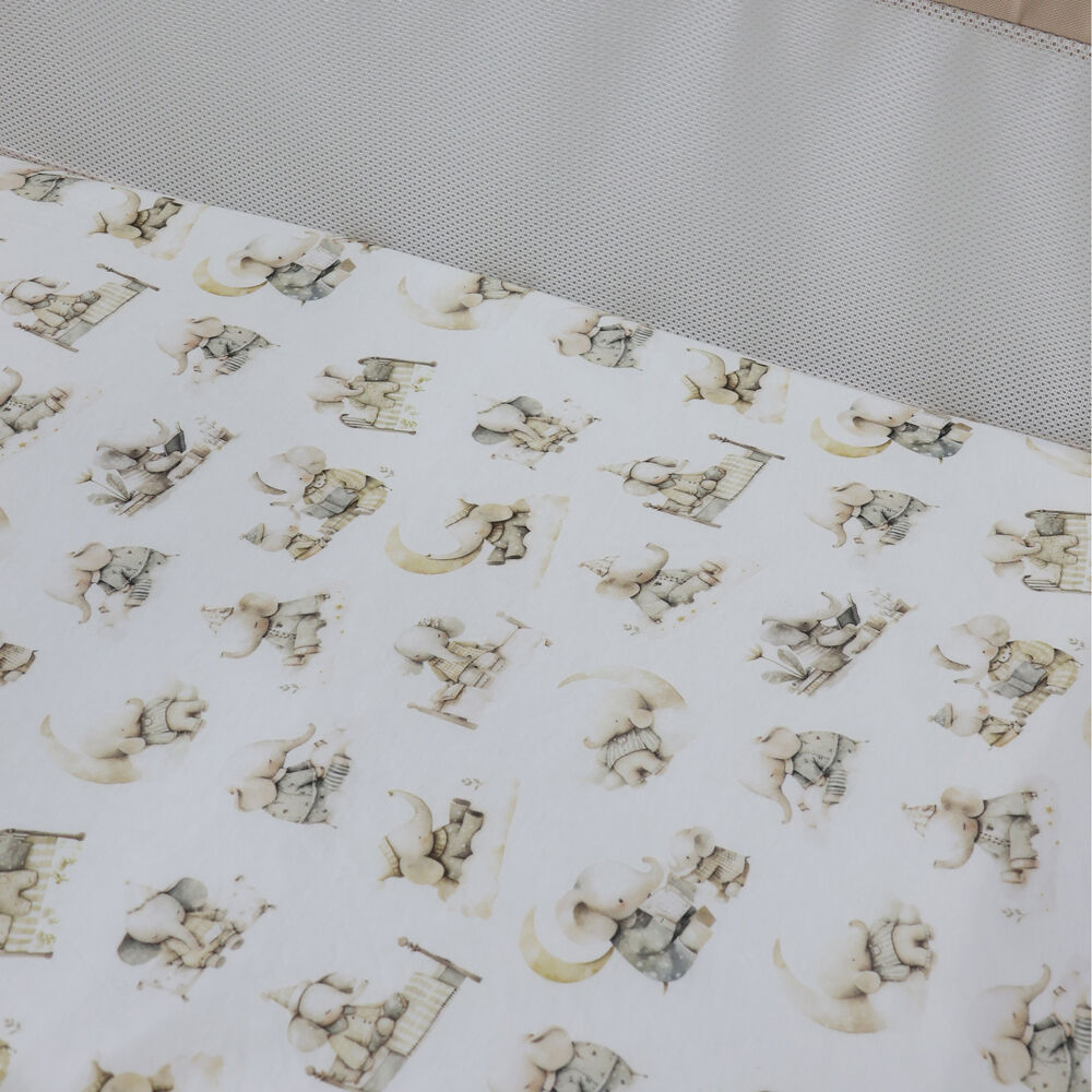 Bubba Blue 54x88x10cm Elephant Bedtime Jersey Bedside Sleeper Fitted Sheet — image 5
