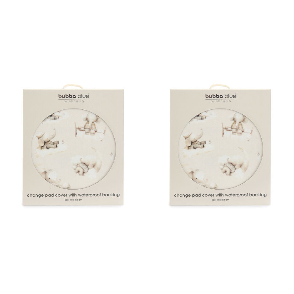 Bubba Blue Elephant Bedtime Jersey Bedside Sleeper Fitted Sheet 54x88x10cm (2 Pack)