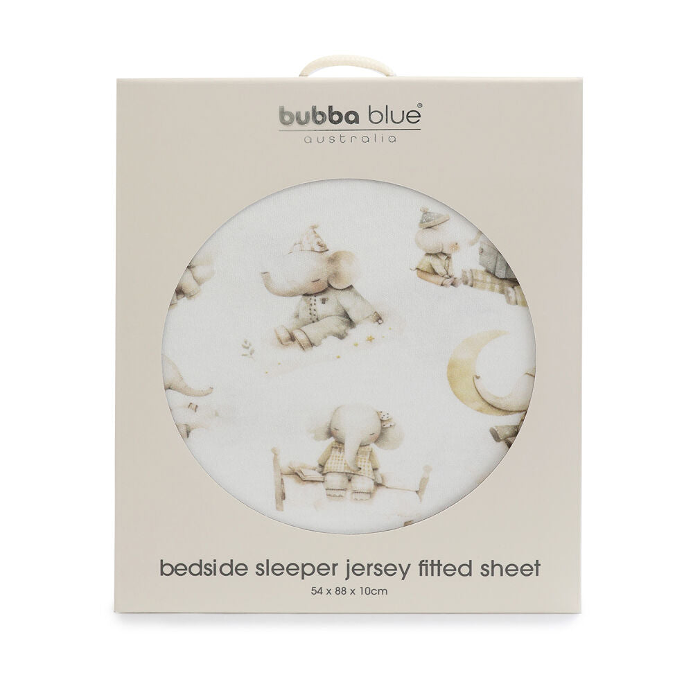 Bubba Blue Elephant Bedtime Jersey Bedside Sleeper Fitted Sheet 54x88x10cm (2 Pack) — image 2