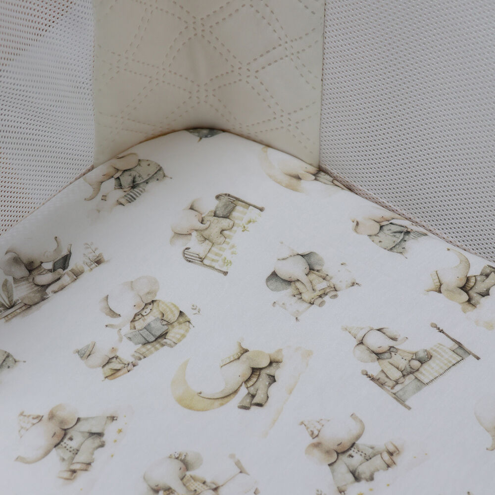 Bubba Blue Elephant Bedtime Jersey Bedside Sleeper Fitted Sheet 54x88x10cm (2 Pack) — image 4