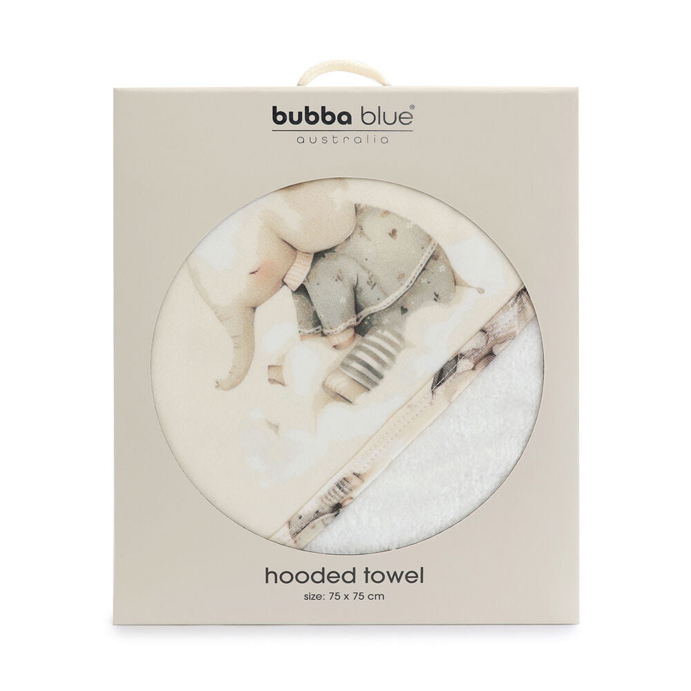 Bubba Blue 75x75cm Children's Elephant Bedtime Hooded Towel Soft