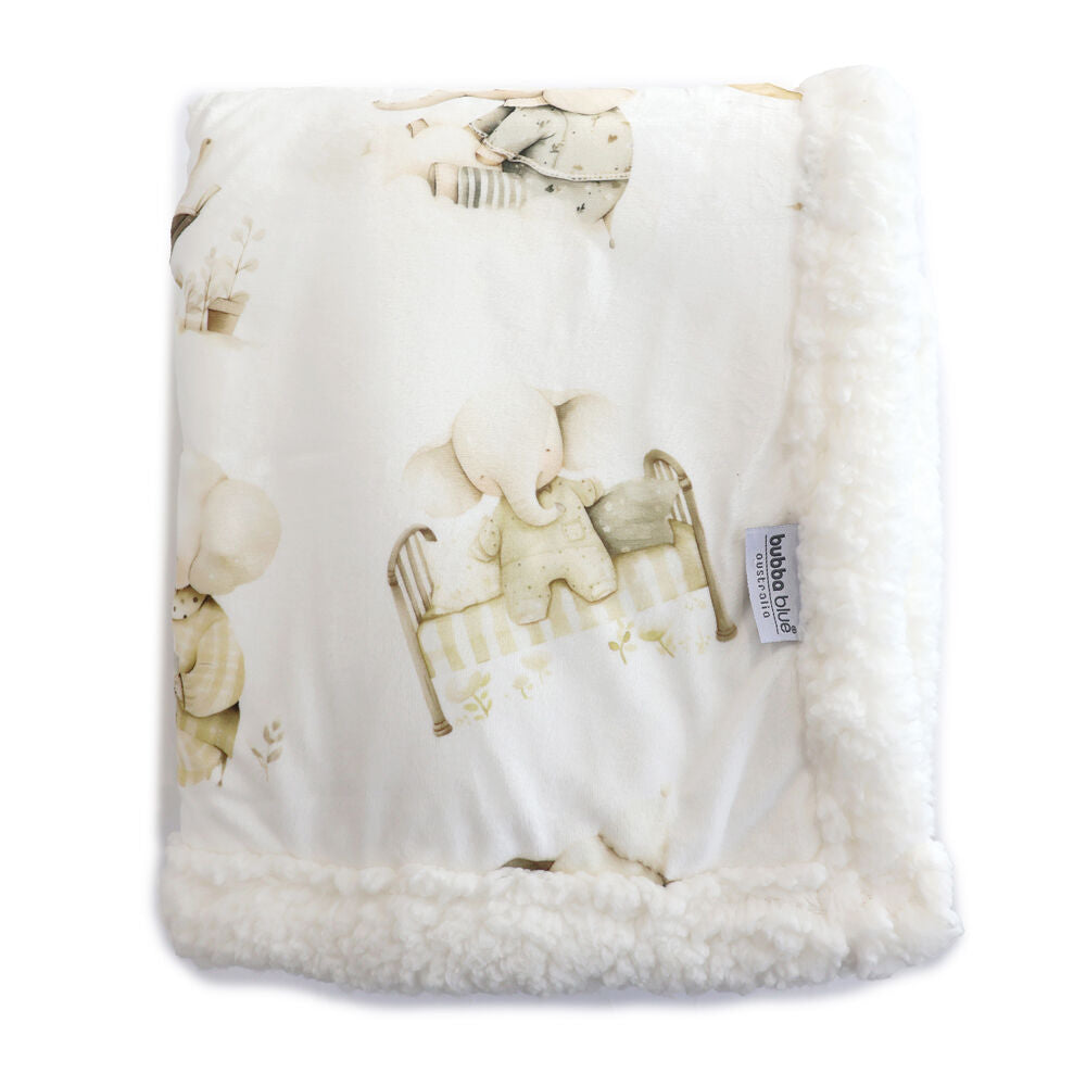 Bubba Blue 70x90cm Elephant Bedtime Reversible Fleece Cuddle Blanket — image 2