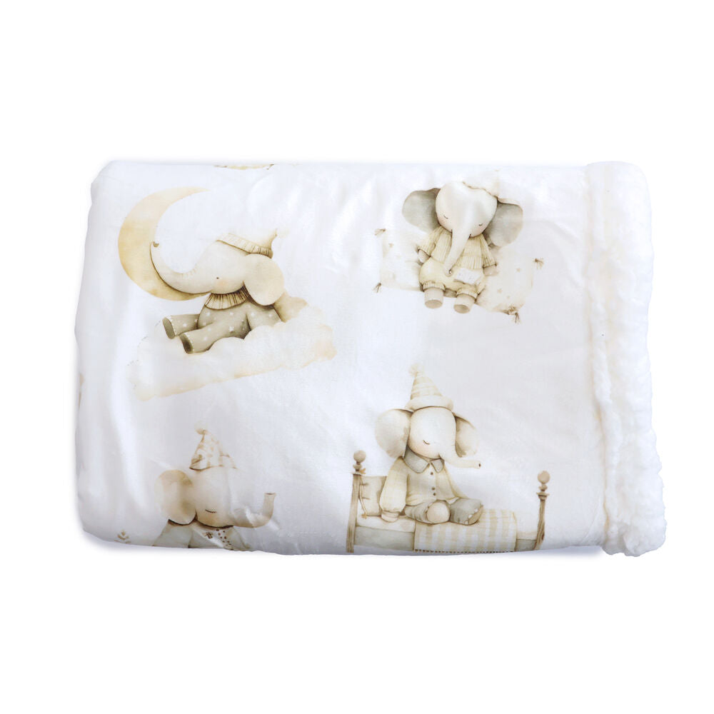 Bubba Blue 70x90cm Elephant Bedtime Reversible Fleece Cuddle Blanket — image 3