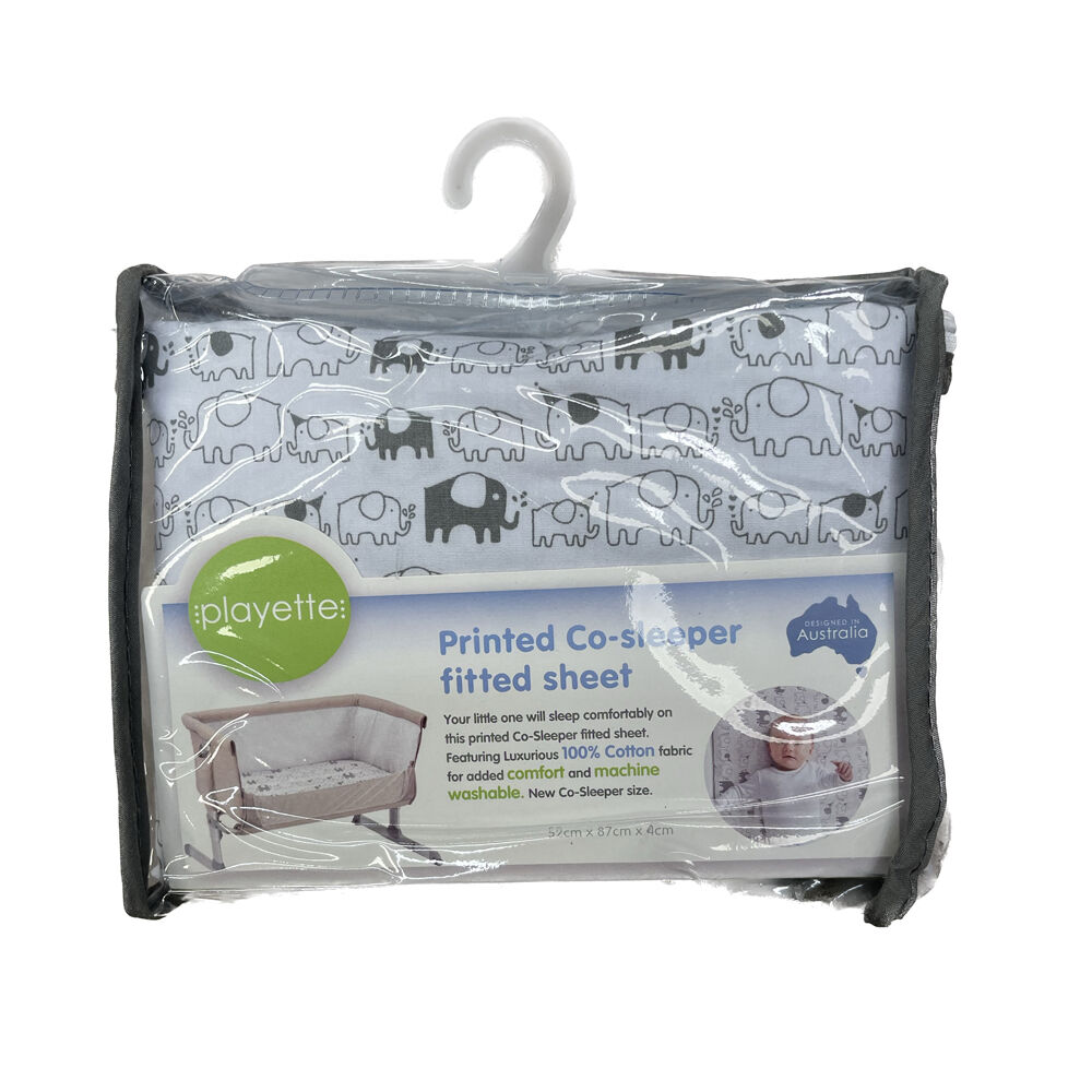 Playette Bedside Printed Fitted Sheet for Co-Sleeper Kids/Children White (2 Pack) — image 2