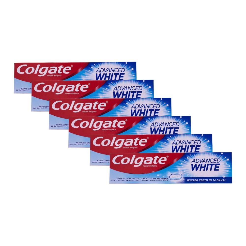 Colgate Advance White Flouride Toothpaste 147g Dental Care Teeth Cleaner (6 Pack)