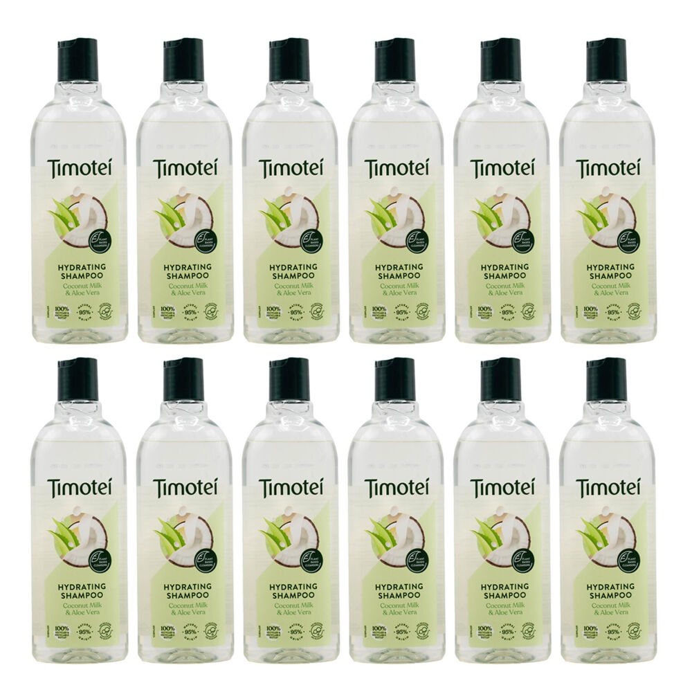 Timotei Hydrating Shampoo 300ml Coconut Milk & Aloe Vera Hair Repair (12 Pack)