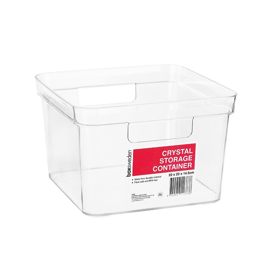 Boxsweden Crystal 22x14.5cm Square Storage Container - Clear (2 Pack) — image 3