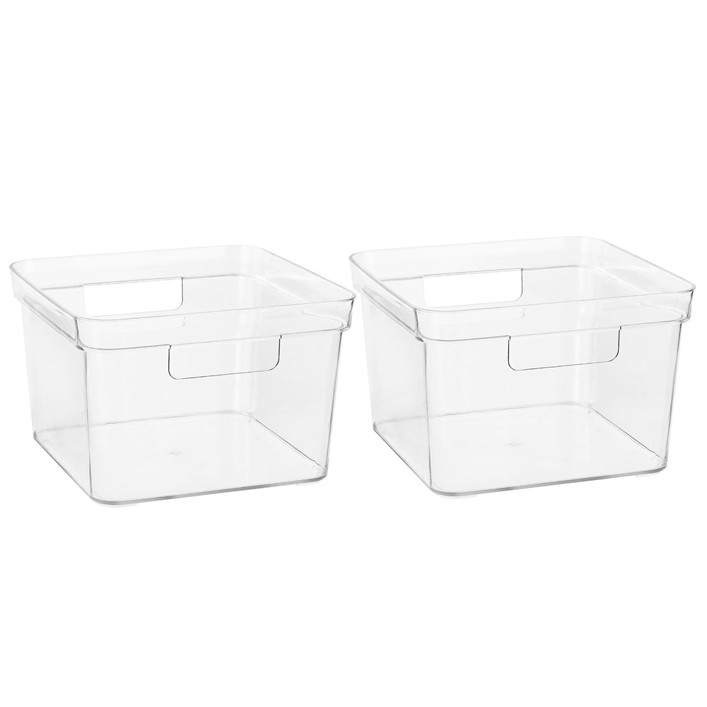Boxsweden Crystal 22x14.5cm Square Storage Container - Clear (2 Pack)