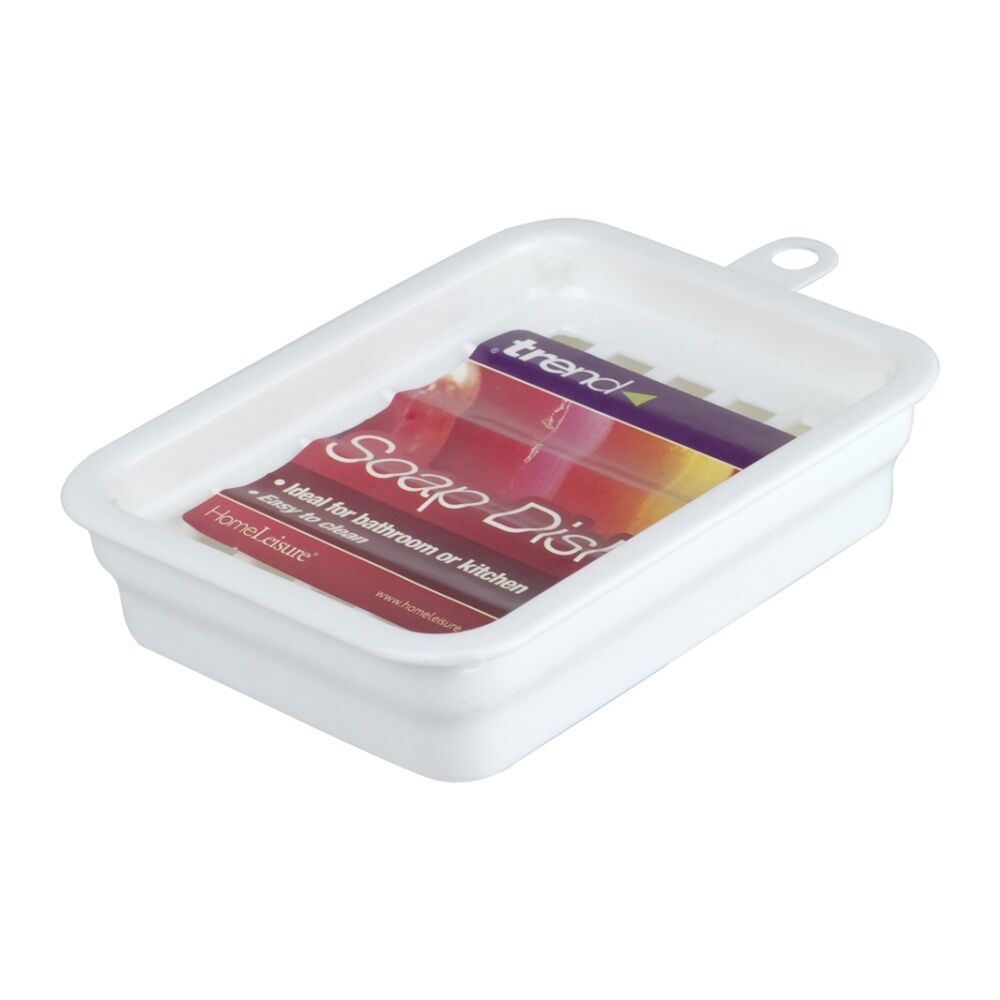 Homeleisure Plastic Removable Dish Soap Drainer Bathroom Tidy Holder White (6 Pack)