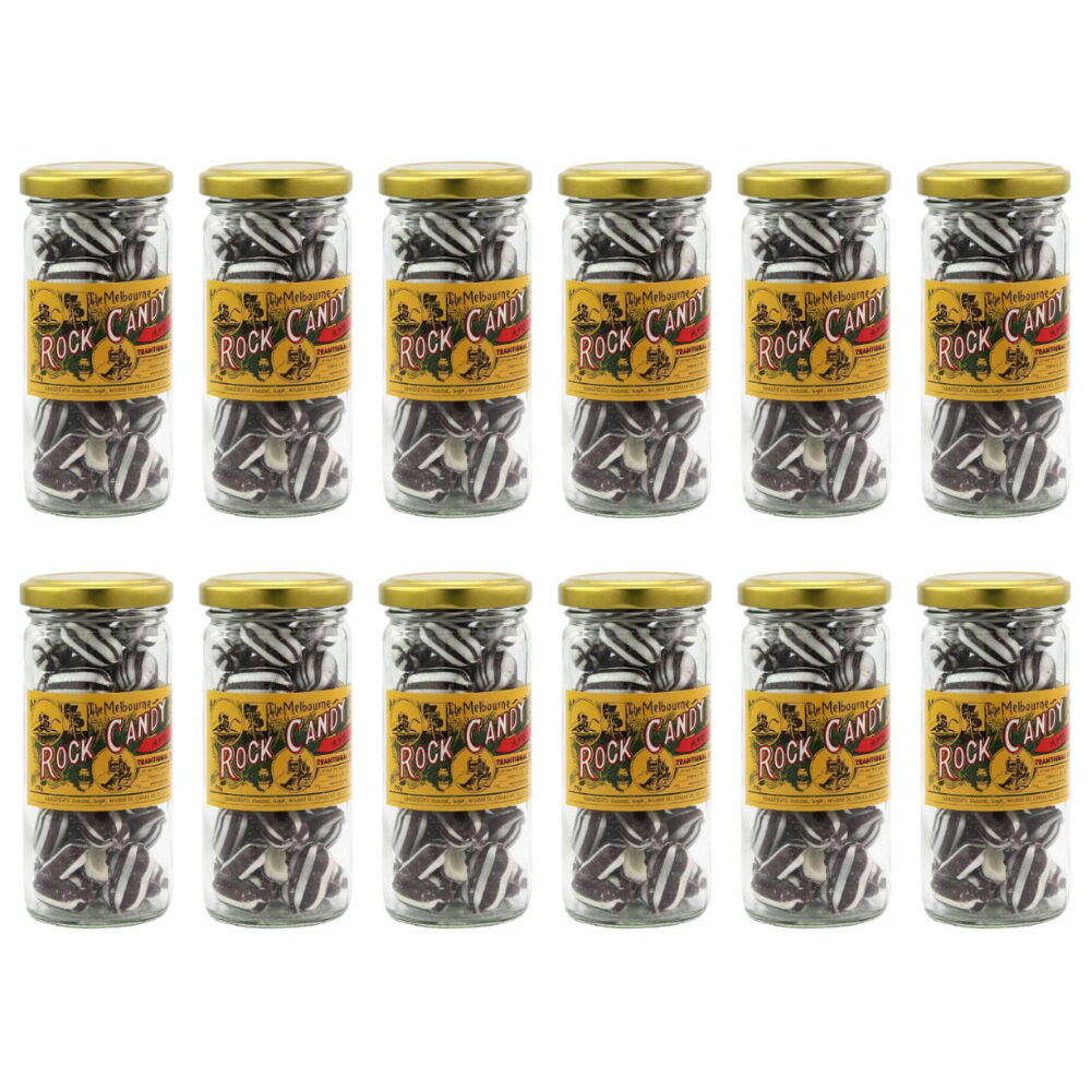 Melbourne Rock Candy Melbourne Humbugs Rock Candy Sweet Confectionery Lollies 170g Handmade (12 Pack)