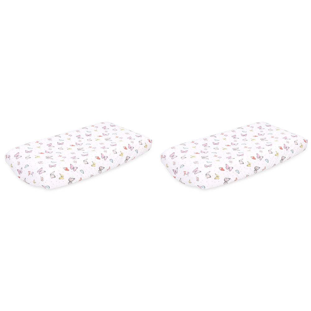 The Peanutshell 2pc The Peanutshell Whisper Butterfly Size Bassinet Sheets Baby Nursery Decor (2 Pack)