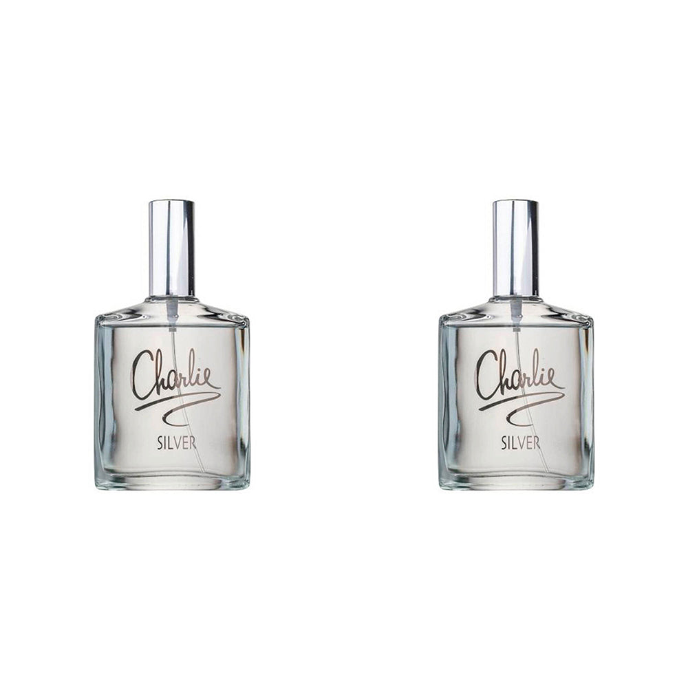 Revlon Charlie Silver 100ml Eau De Toilette/Fragrances/Natural Spray f/ Women (2 Pack)