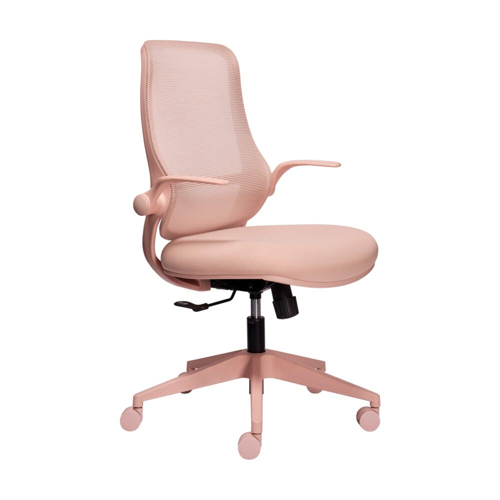 Mondo Shell Pink Mondo Zest Office Work Chair w/ Adjustable Armrests & Mesh Backing