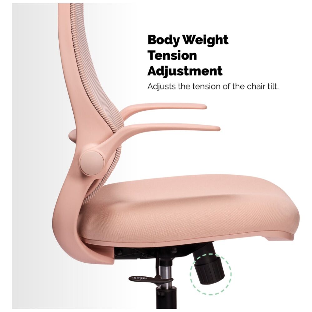 Mondo Shell Pink Mondo Zest Office Work Chair w/ Adjustable Armrests & Mesh Backing — image 6