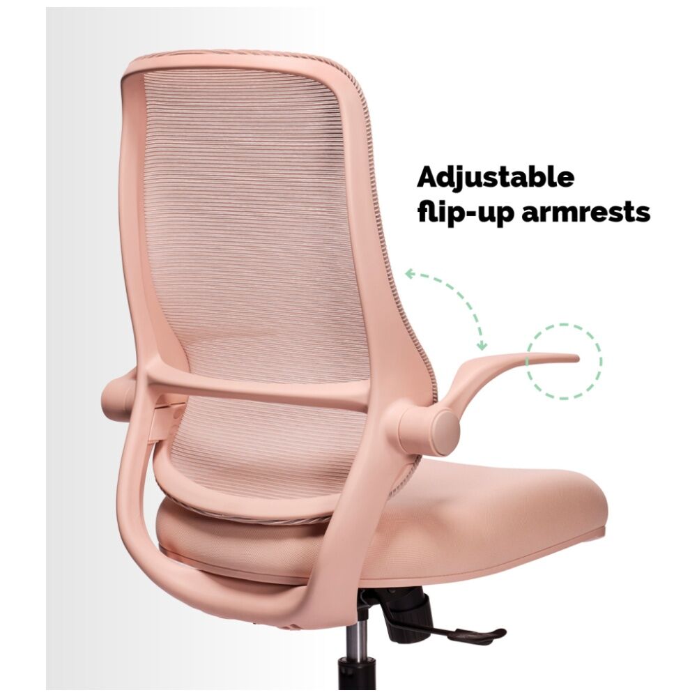 Mondo Shell Pink Mondo Zest Office Work Chair w/ Adjustable Armrests & Mesh Backing — image 7