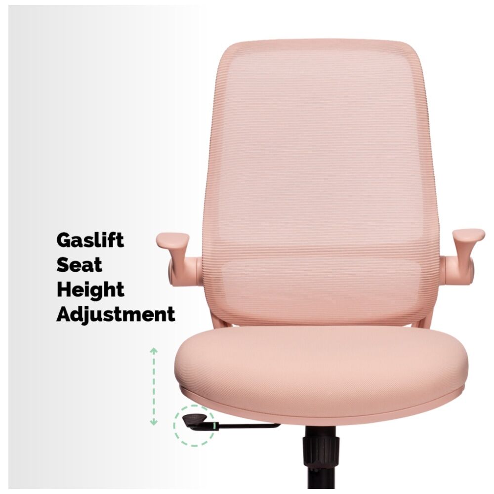 Mondo Shell Pink Mondo Zest Office Work Chair w/ Adjustable Armrests & Mesh Backing — image 8