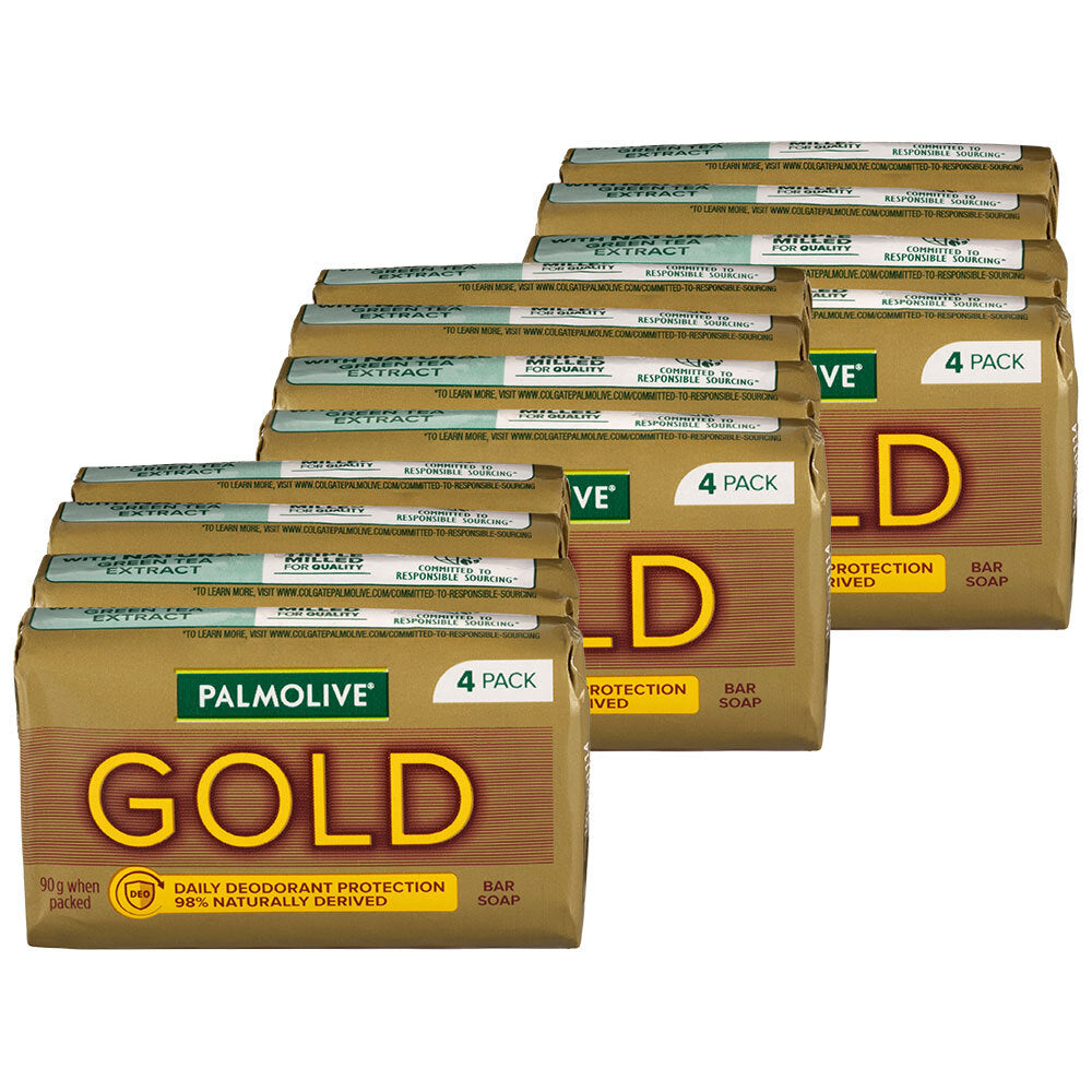 Palmolive 90g Soap Bars Gold Cleaning/Washing f/All Skin Types Removes Germs (12 Pack)