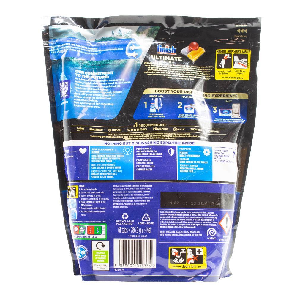 Finish Ultimate All-In-1 Advanced Clean Dishwasher Tablets Lemon Sparkle (122 Pieces) — image 3