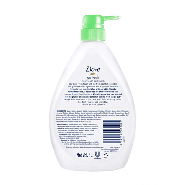 Dove Aqua Body Wash Go Fresh Touch & Green Tea 1L Refreshing Moisturiser (12 Pack) — image 3
