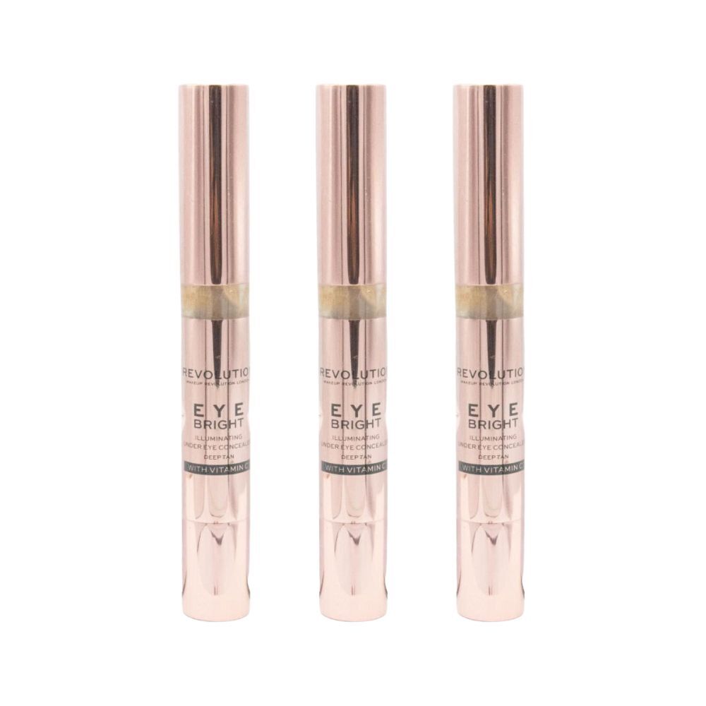 Revolution Illuminating Under-Eye Concealer Eye Bright Deep Tan Makeup (3 Pack)