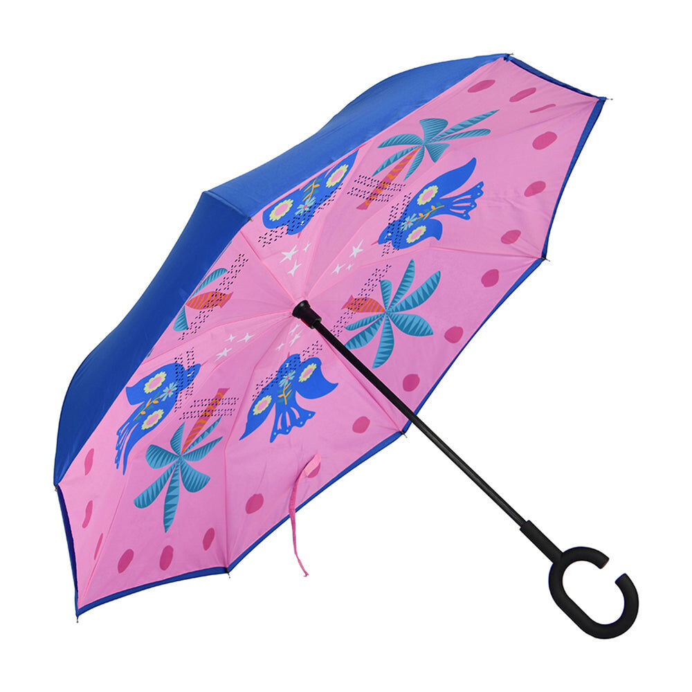 Annabel Trends 81cm Fiesta Bird Reverse Umbrella C-Shaped Auto Open Close