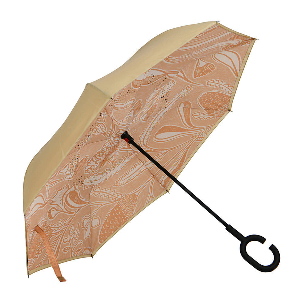 Annabel Trends 81cm Trailing Natives Tan Reverse Umbrella Auto Open Close