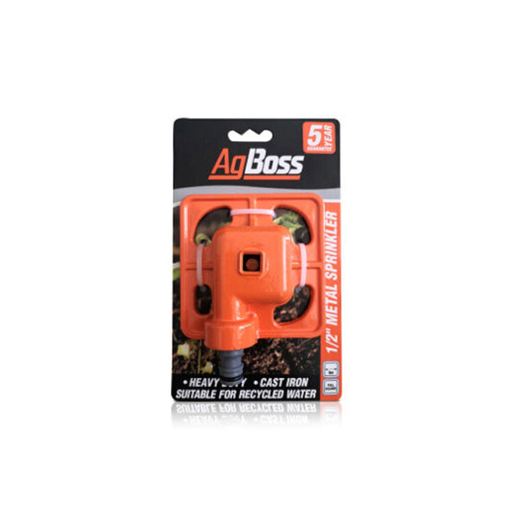 Agboss 1/2 Inch Orange Heavy Duty Square Sprinkler Made From Durable Cast Iron