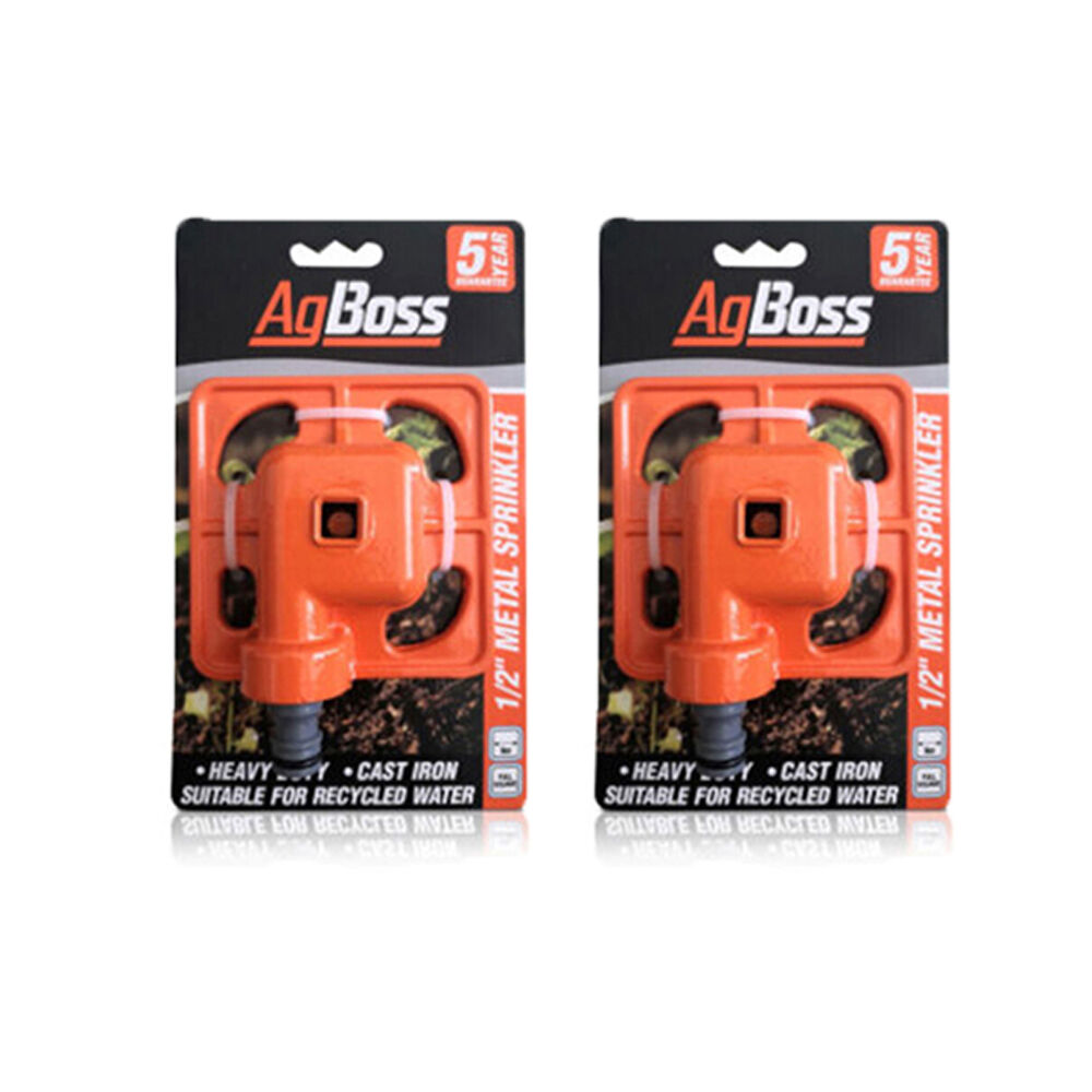 Agboss Heavy Duty Square Sprinkler Made w/ Durable Cast Iron 1/2 Inch Orange (2 Pack)