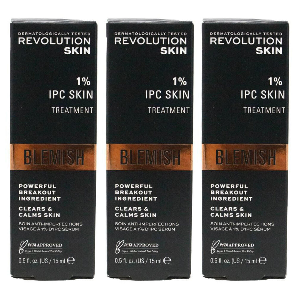 Revolution Skin 1% IPC Treatment Serum Blemish Control Face Care 15ml (3 Pack)
