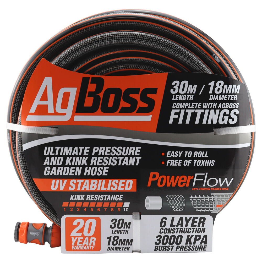 Agboss Premium Kink Resistant Gardening Fitted Hose — 18mmx30m
