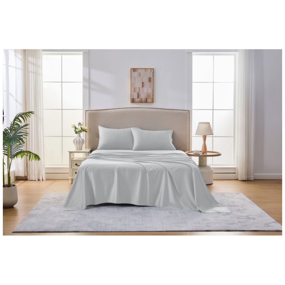 Grosvenor House 500TC Egyptian Cotton Sheet Set w/ Pillowcase Silver