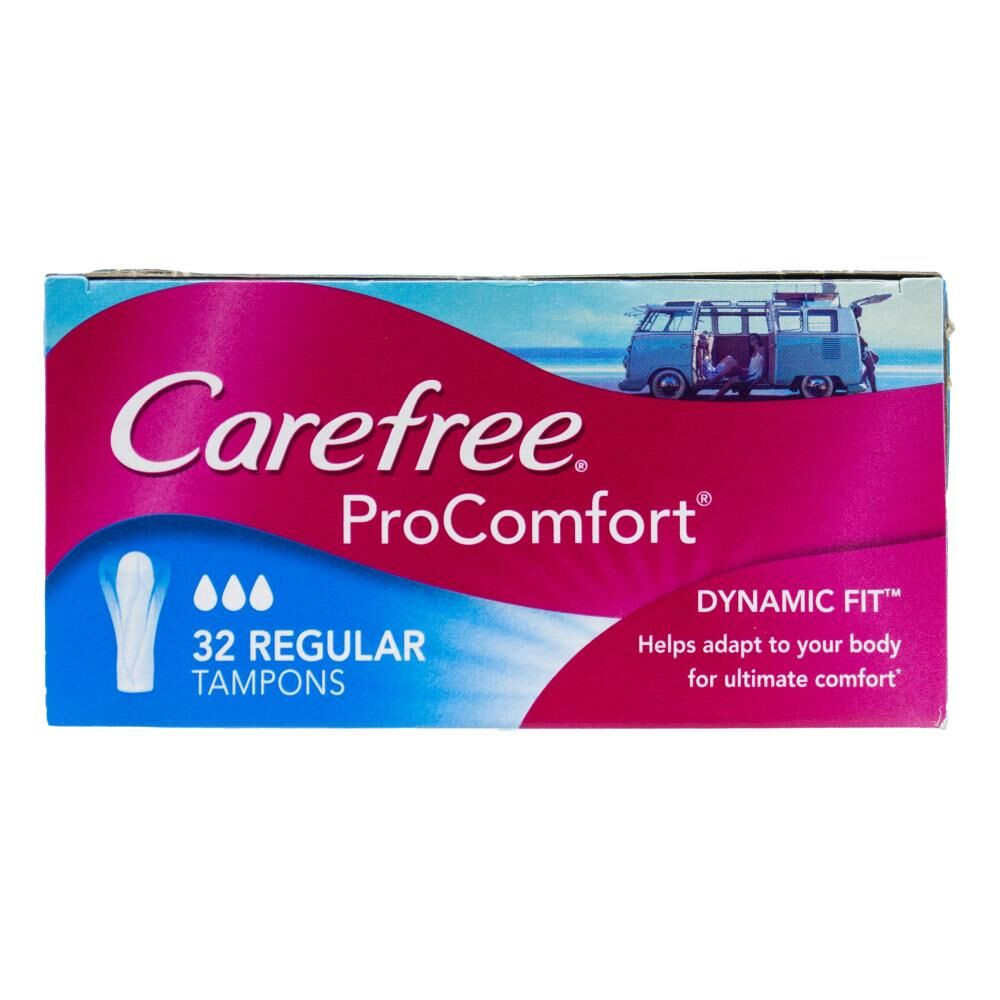 Carefree Pro Comfort Regular Tampon Womens Sanitary Product Dynamic Fit (32 Pack)