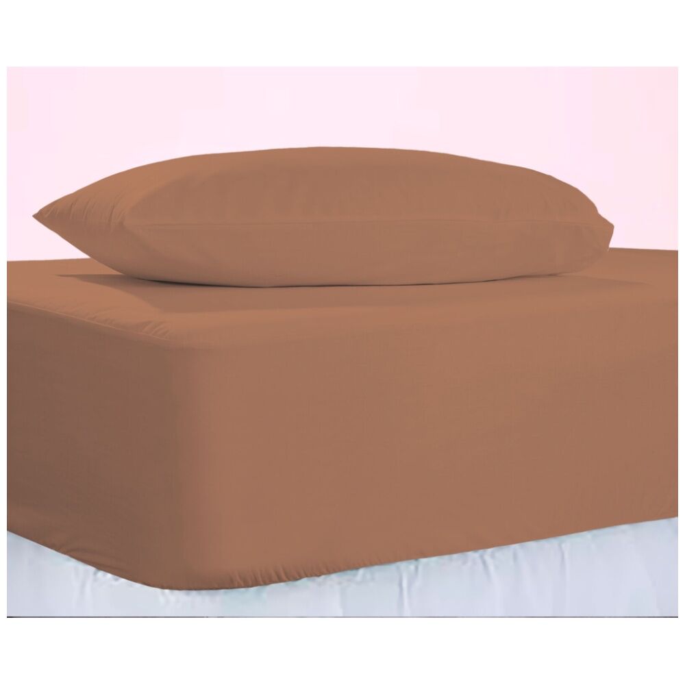 The Lighthouse Washed Cotton Bed Sheet Set With Pillowcase Clay — image 2
