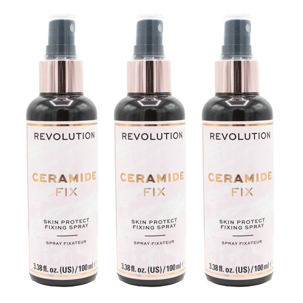 Revolution Ceramide Fix Skin Protect Fixing Spray Mist Makeup 150ml (3 Pack)