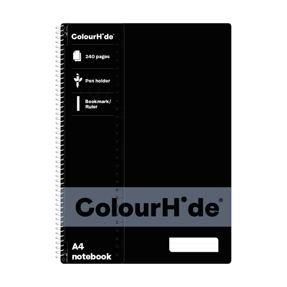 Colourhide Assorted A4 Writing Notebook Spiral School Stationery 240 Pages
