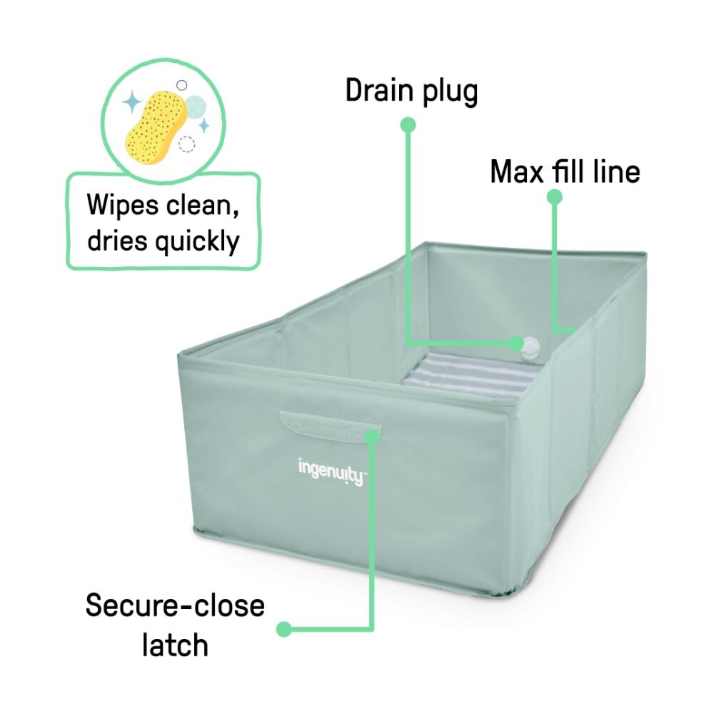 Ingenuity 21x39cm Portable TuckAway Travel Baby Bath Tub 12m+ — image 2