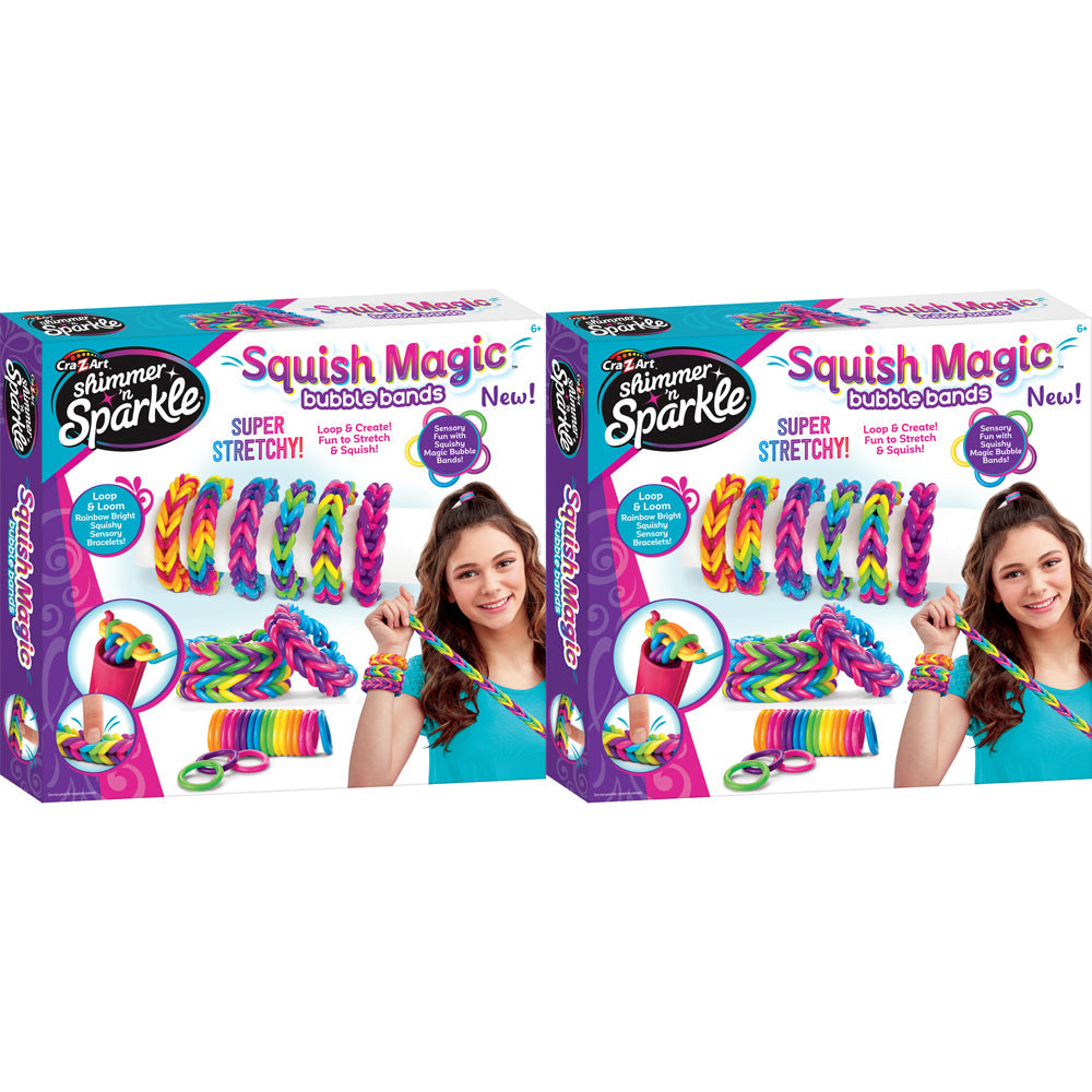 Shimmer 'N Sparkle Kids/Children Squish Magic Bubble Rubber Bands Kit 8y+ (2 Pack)