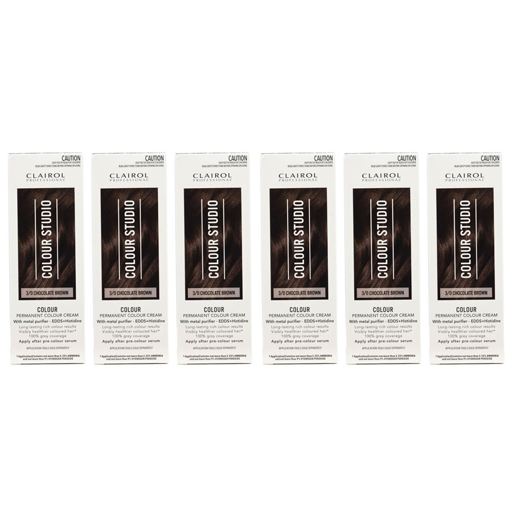 Clairol Professional Permanent Hair Colour ream 3/0 Chocolate Brown Dye (6 Pack)